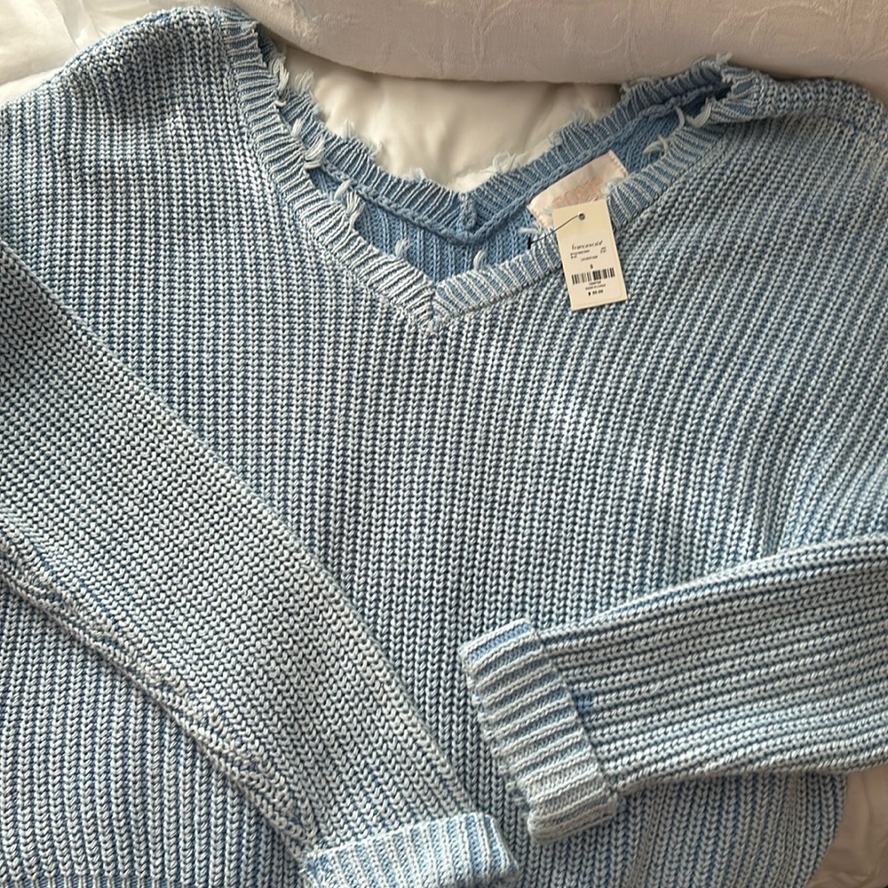 Blue v-neck sweater